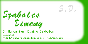 szabolcs dimeny business card