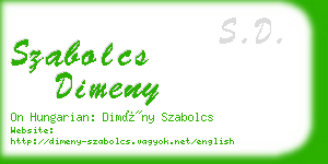 szabolcs dimeny business card